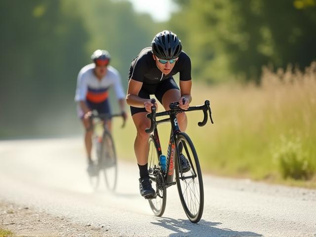 A minimalist, aerodynamic custom gravel bike, designed for speed and racing, on a smooth gravel path.