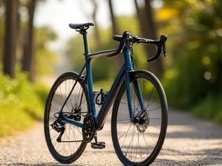 A sleek fillet brazed gravel bike with modern lines, on a sun-drenched Key West path.